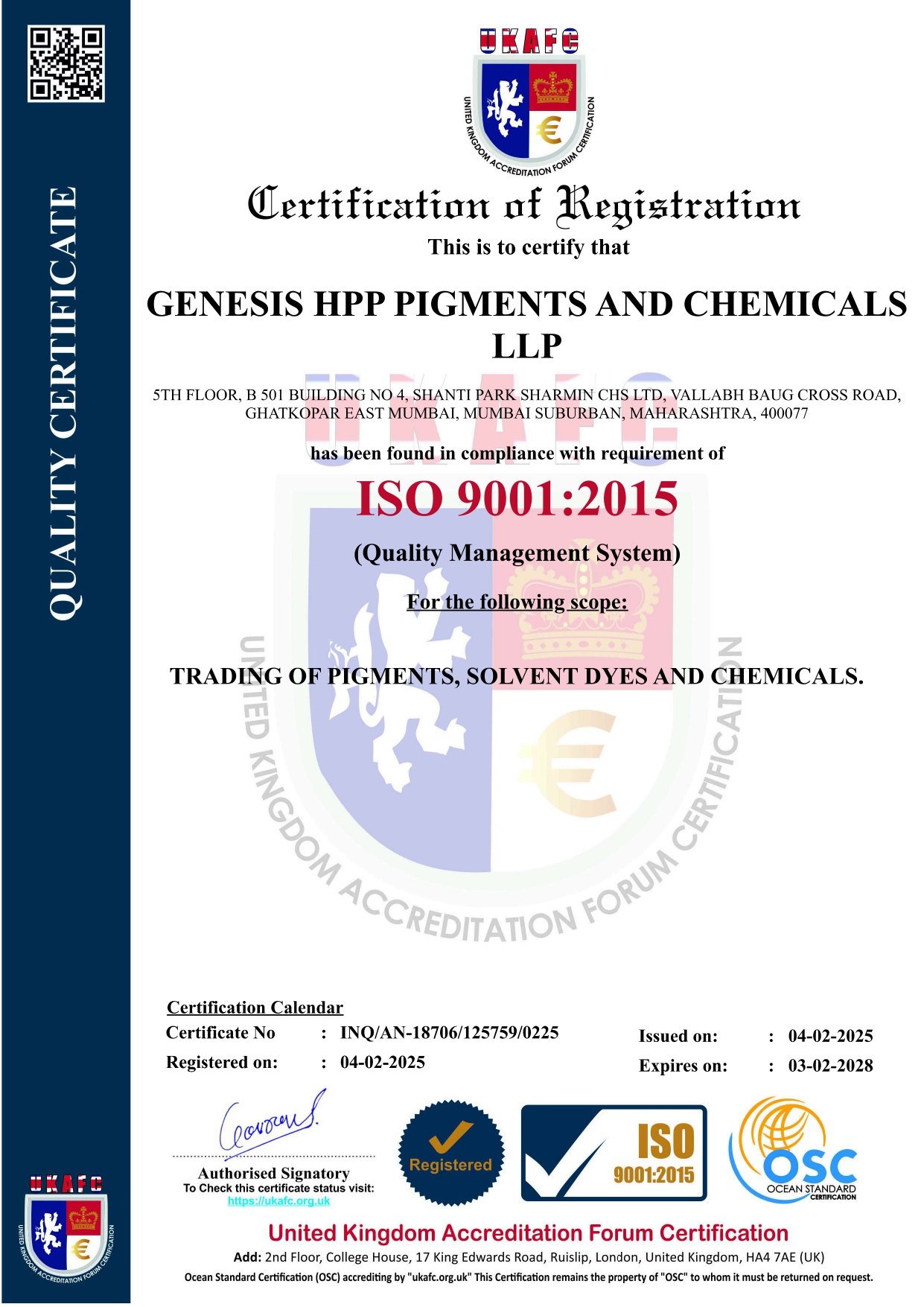 ISO Certificate